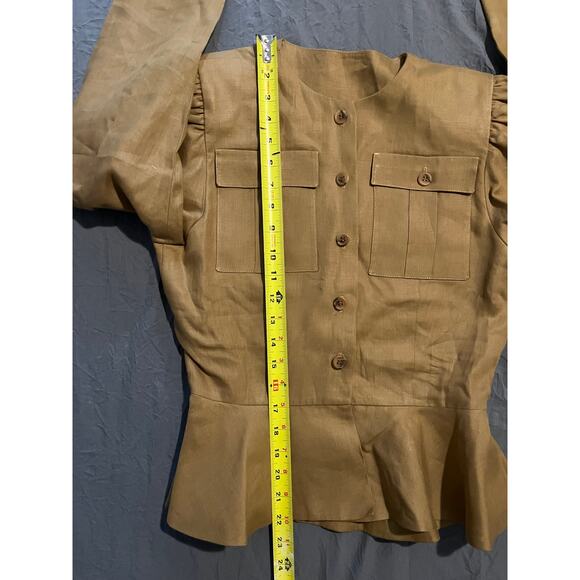 Gloria Sachs NY Vintage 100% Linen Blazer Peplum Jacket Size 8 USA - Picture 8 of 8